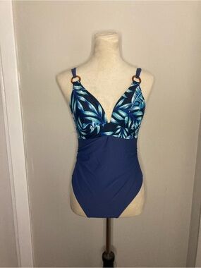 Ai’mage Blue Tropical One Piece Swimsuit